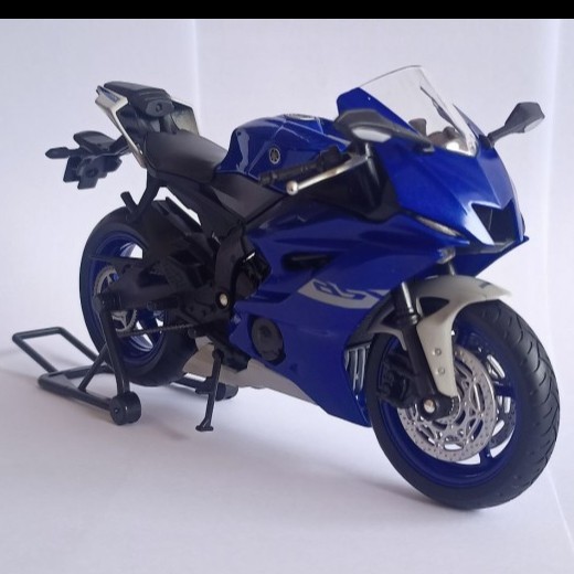 Diecast Motor Yamaha YZF-R6 putih miniatur motor sport welly 1:12 koleksi