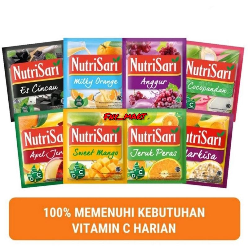 

NutriSari Sachet 1 Renceng isi 10pcs | Nutrisari Minuman Serbuk Instan Jeruk Renceng