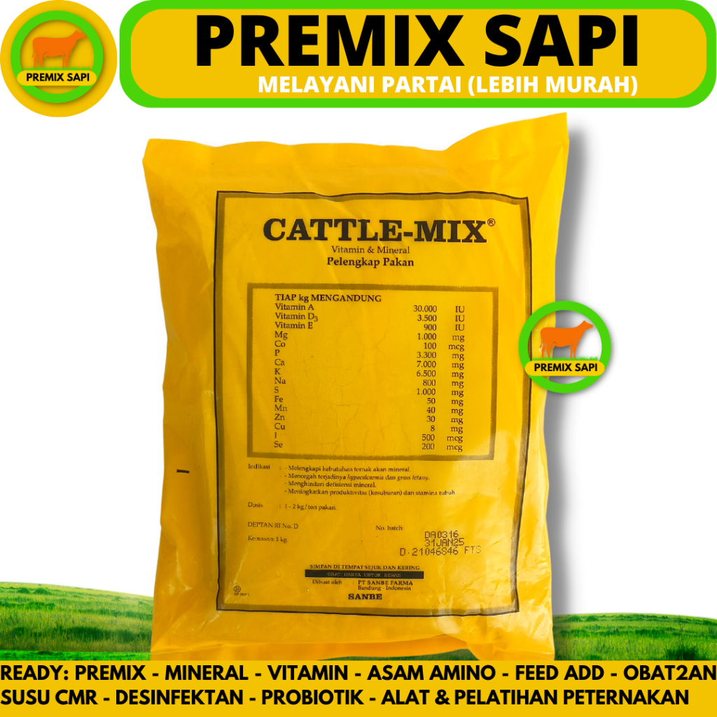 CATTLE MIX 1 KG - Mineral Sapi Kambing Domba Premix Cattle Mix Sanbe