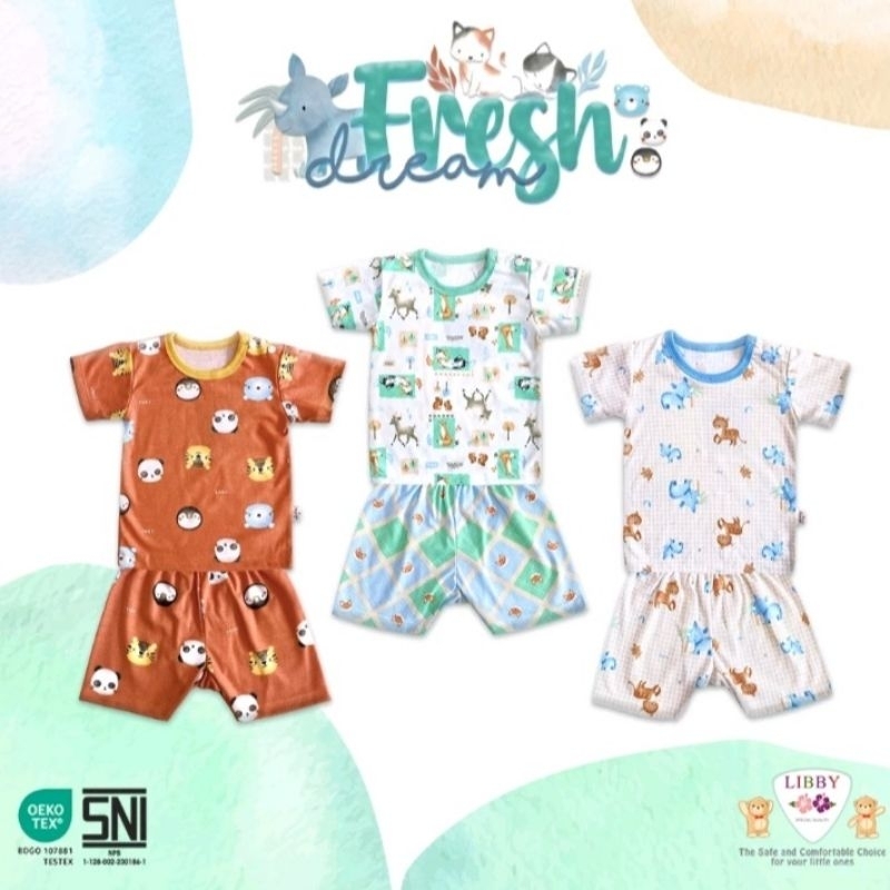 DM.kids-Promo setelan libby baby oblong pendek motif sunny hill fresh dream