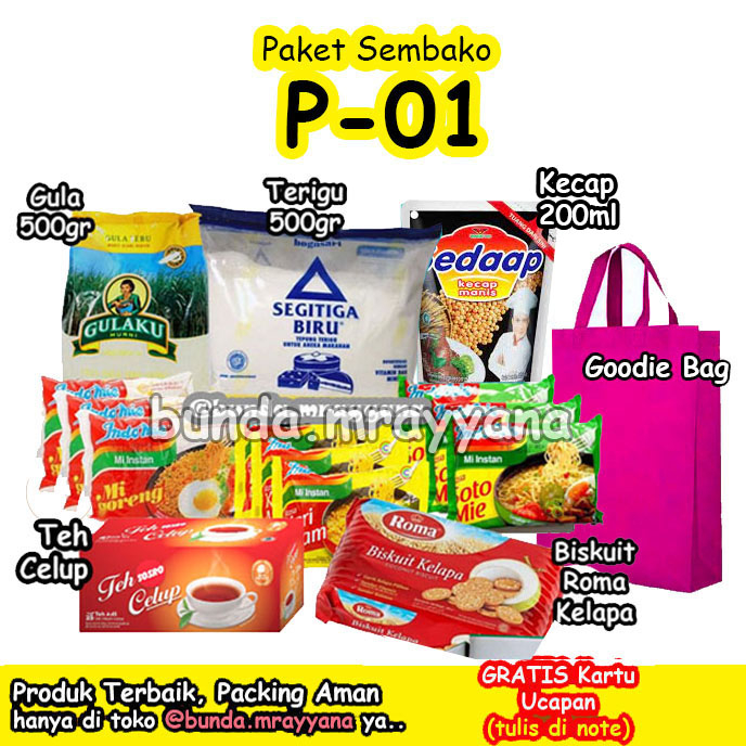 

[#P-01] Paket Sembako free ucapan