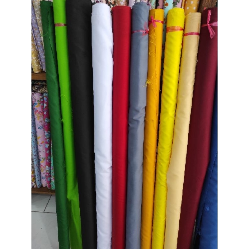 Kain tetron polos harga per setengah meter