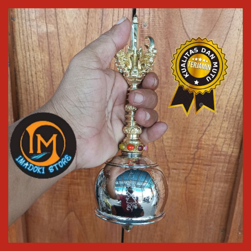 GENTA BALI PREMIUM / GENTA MANGGIS NAWA SANGA 7 CM / GENTA MANGGIS UKIRAN  SEENJATA DEWATA NAWA SANG
