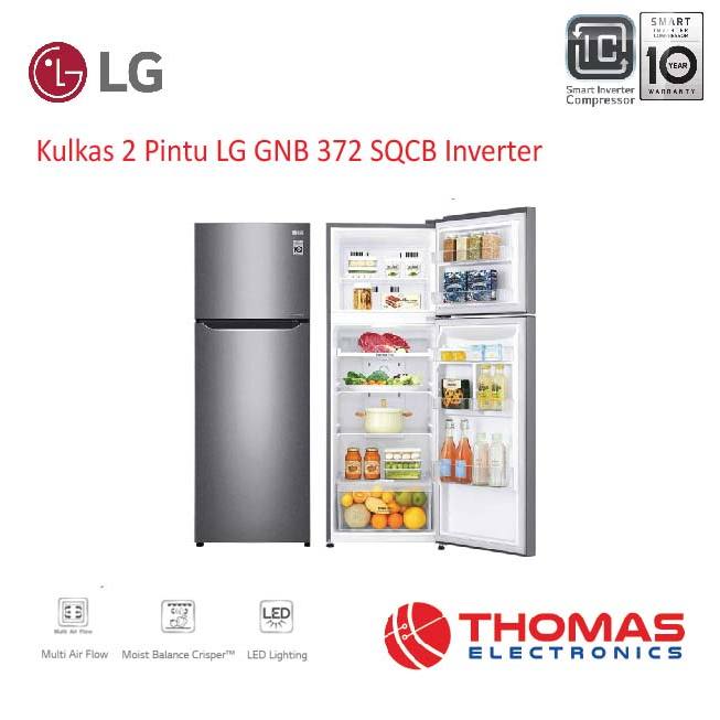 KULKAS LG GN-B 372 SQCB LEMARI ES 2 PINTU GNB 372SQCB SMART INVERTER Garansi Resmi