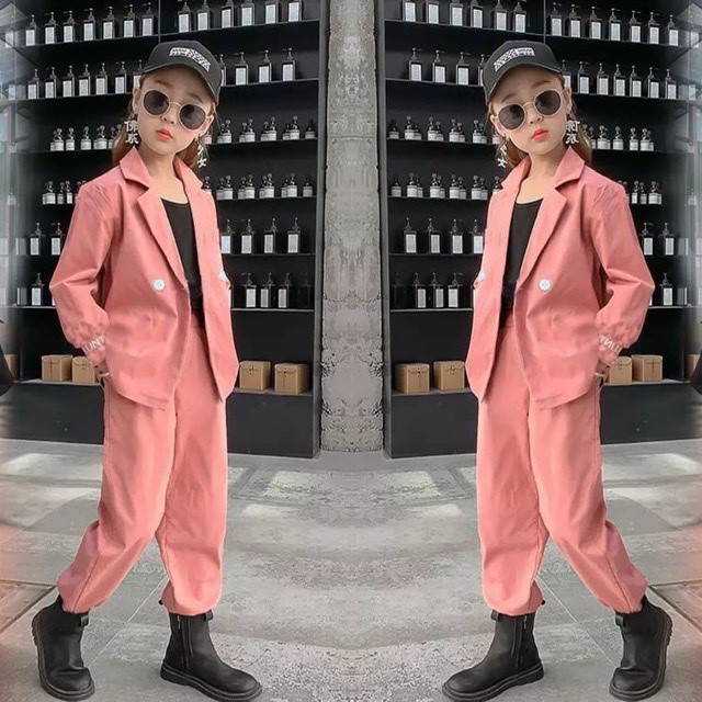 KD ST CACA KS baju anak perempuan set 3in1 baju blazer anak umur 3 4 5 6 7 tahun setelan anak cewek 