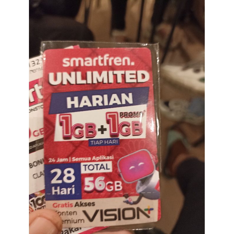 voucher Smartfren 1gb+1gb per hari unlimited nonstop selama 28 hari