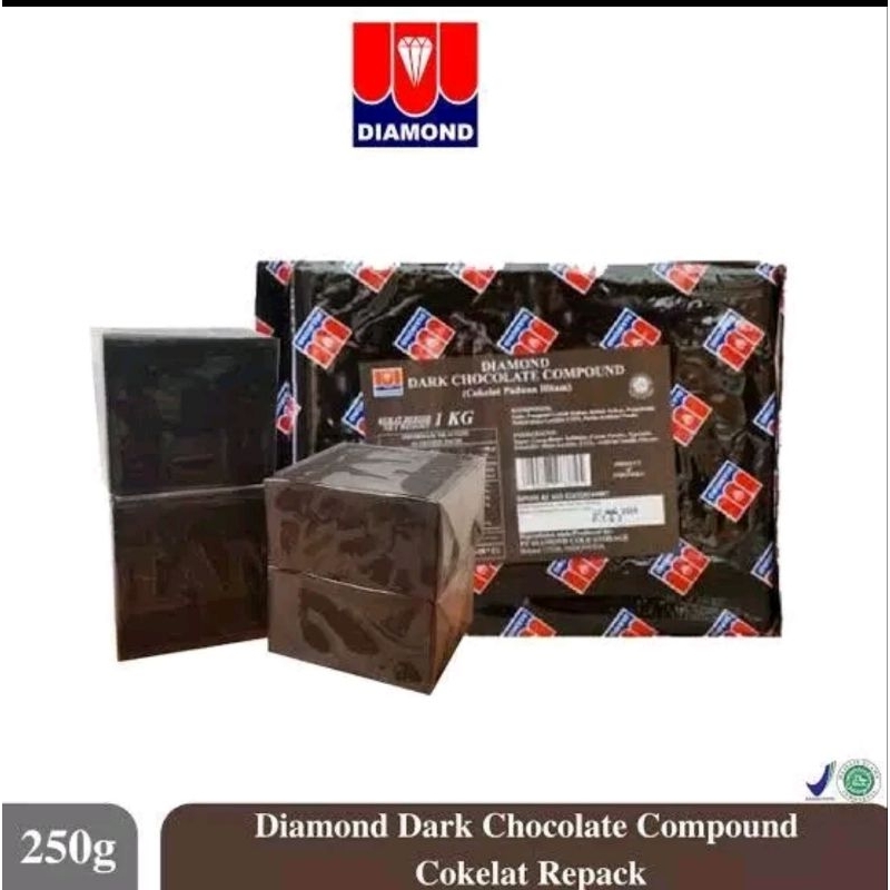 

coklat blok cokelat batang diamond -/+ 250gr dark coklat repack