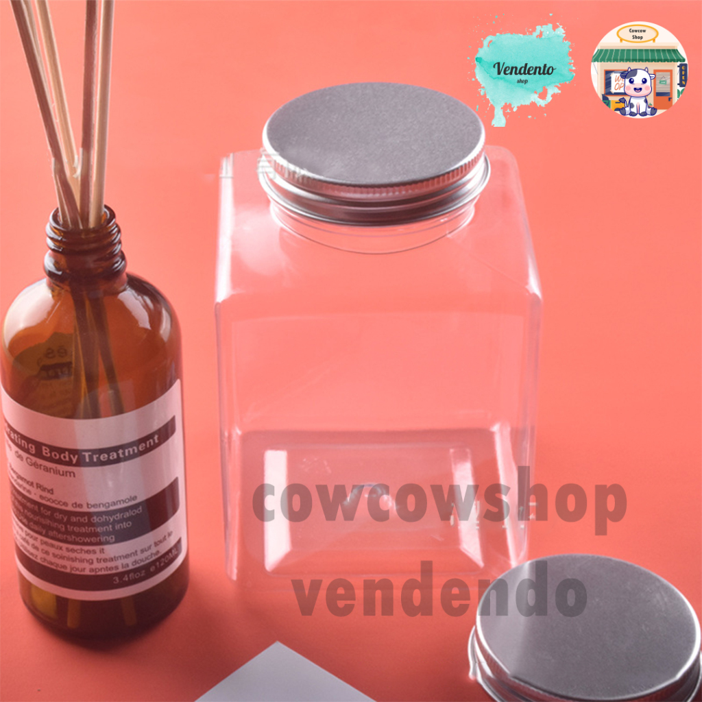 Botol Kotak Plastik PET 500ml / Botol Minuman Kale Almond Boba Milk Tea / Botol Kotak Minuman Anak