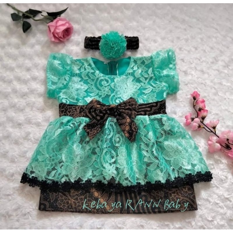 KEBAYA BAYI KEBAYA ANAK DRESS BAYI PITONAN 6-12 BULAN hijau tosca