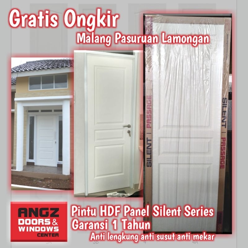 Pintu Sliding Angzdoor HDF Moulded Panel - Handle Kunci Set Duroe - Gratis Ongkir Surabaya