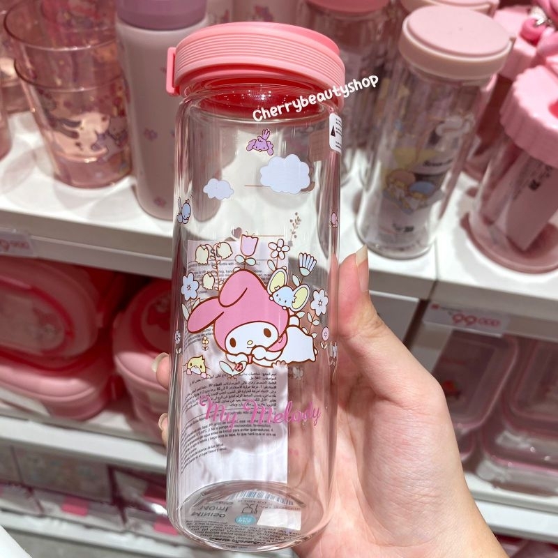 Sanrio x MINISO Botol Minum Bahan Kaca Beling My Melody 340ml