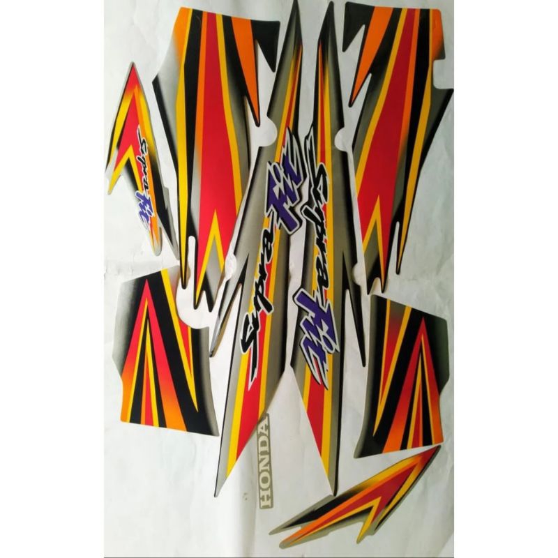striping atau stiker Honda Supra fit lama silver hitam
