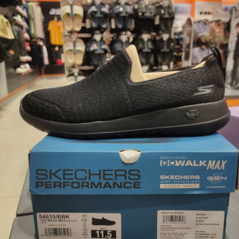 SEPATU SLIP ON SKECHERS GO WALK MAX - REJOICE ( 54635/BBK )