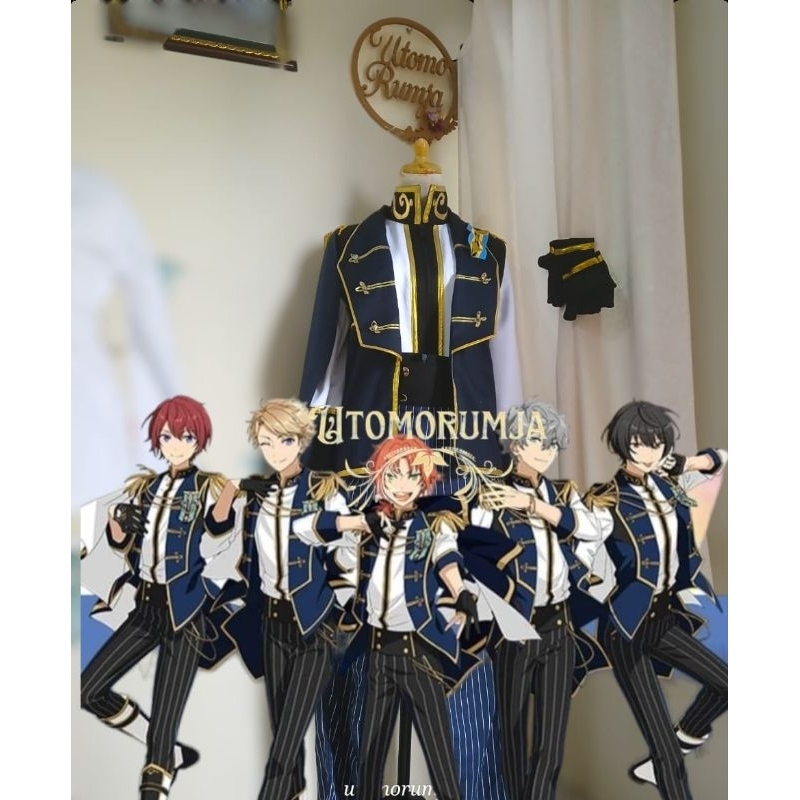 Kostum Cosplay Game ansambel Ensemble Stars Knights Izumi Ritsu Arashi Tsukasa Tsukinaga Leo 