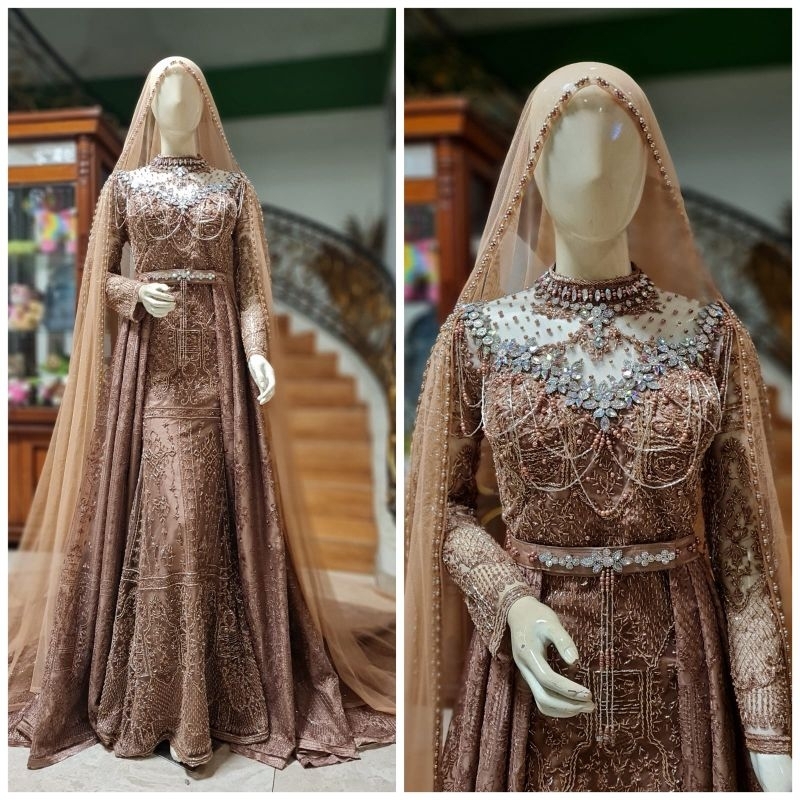 gaun pengantin slim ekor premium/kebaya pengantin slim ekor premium/kebaya pengantin premium