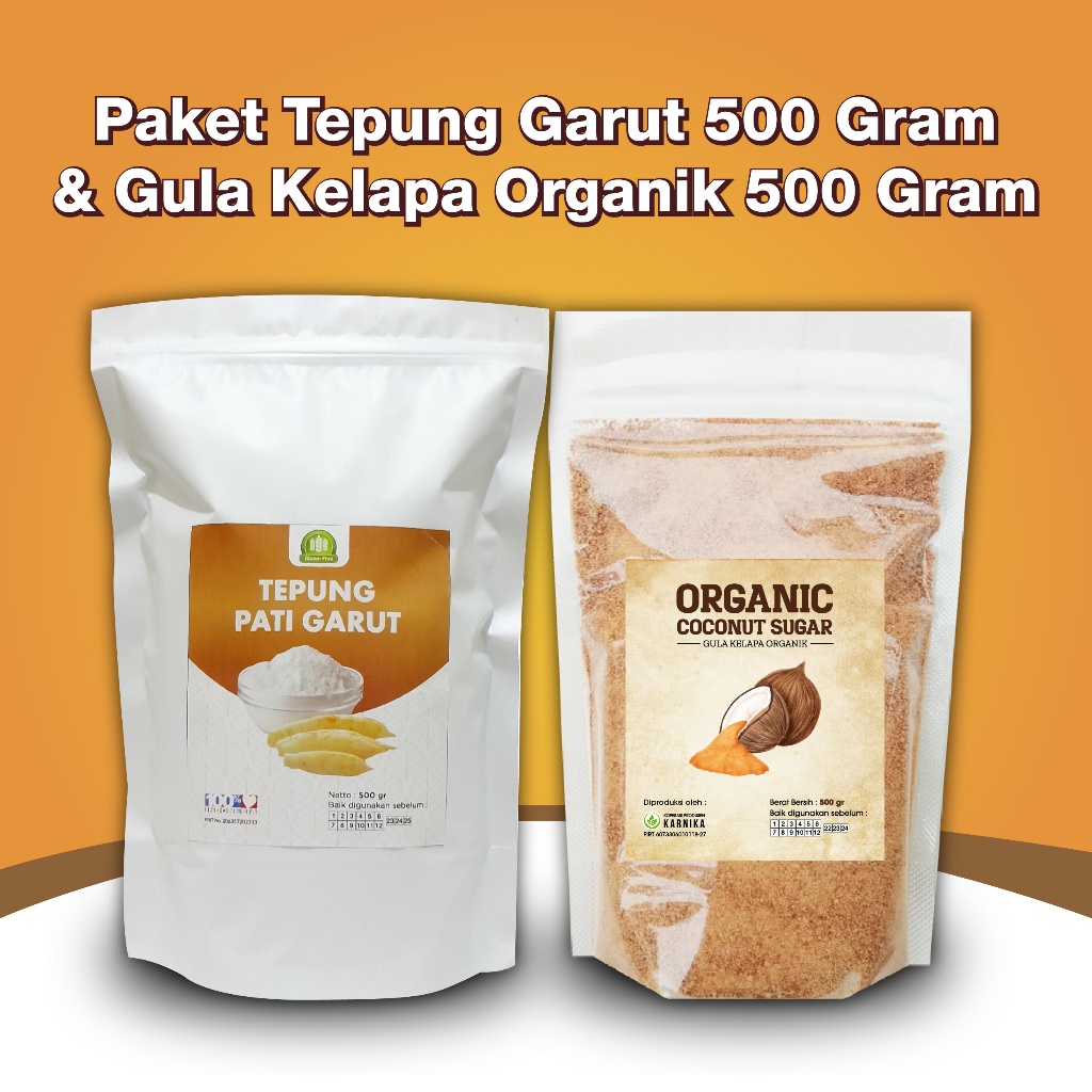 

Paket Tepung Garut Pati Irut Obat Asam Lambung 500 gr & Gula Kelapa Organik 500 gr