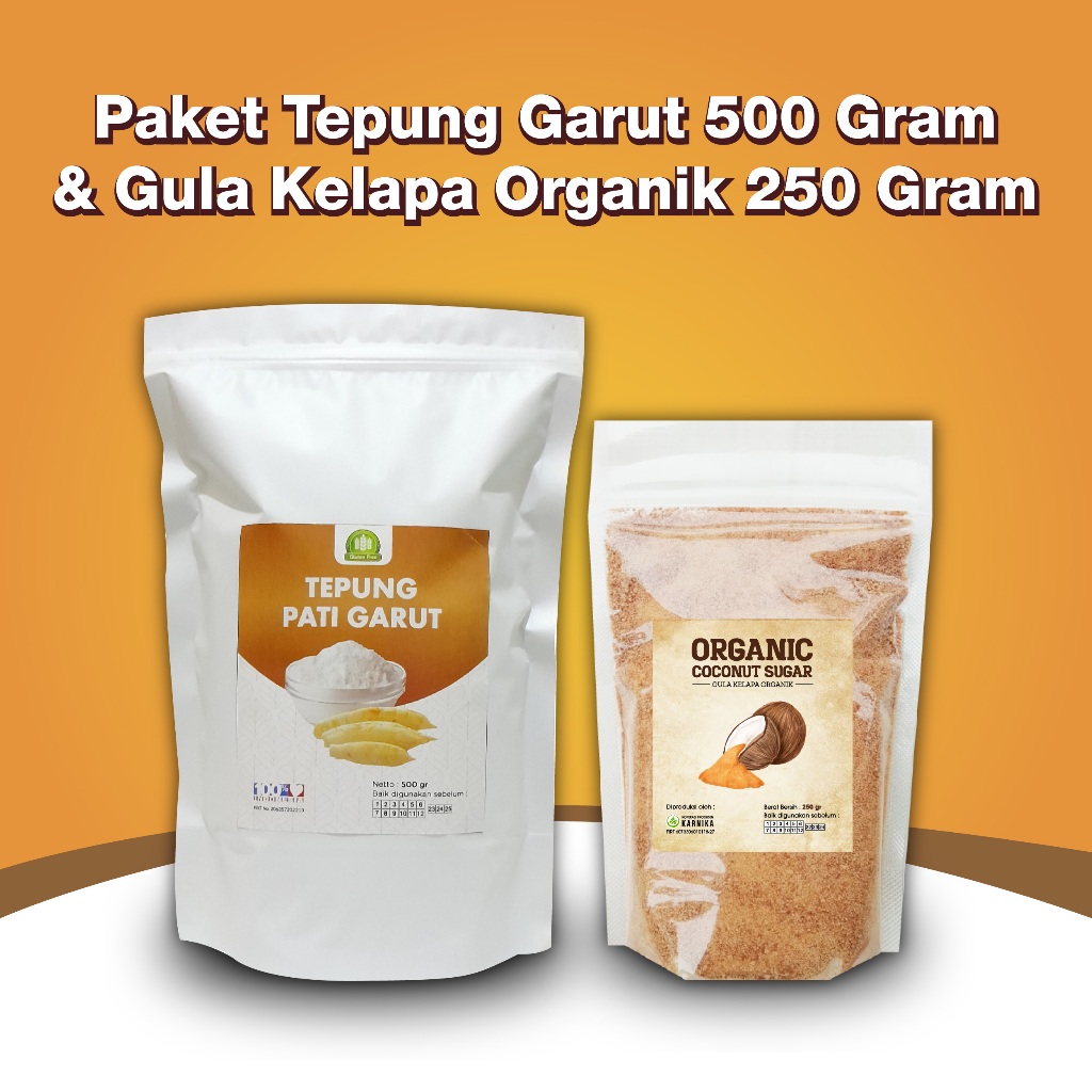 

Paket Pati Asam Lambung/Tepung Garut 500 gr & Gula Semut Kelapa Organik 250 gr
