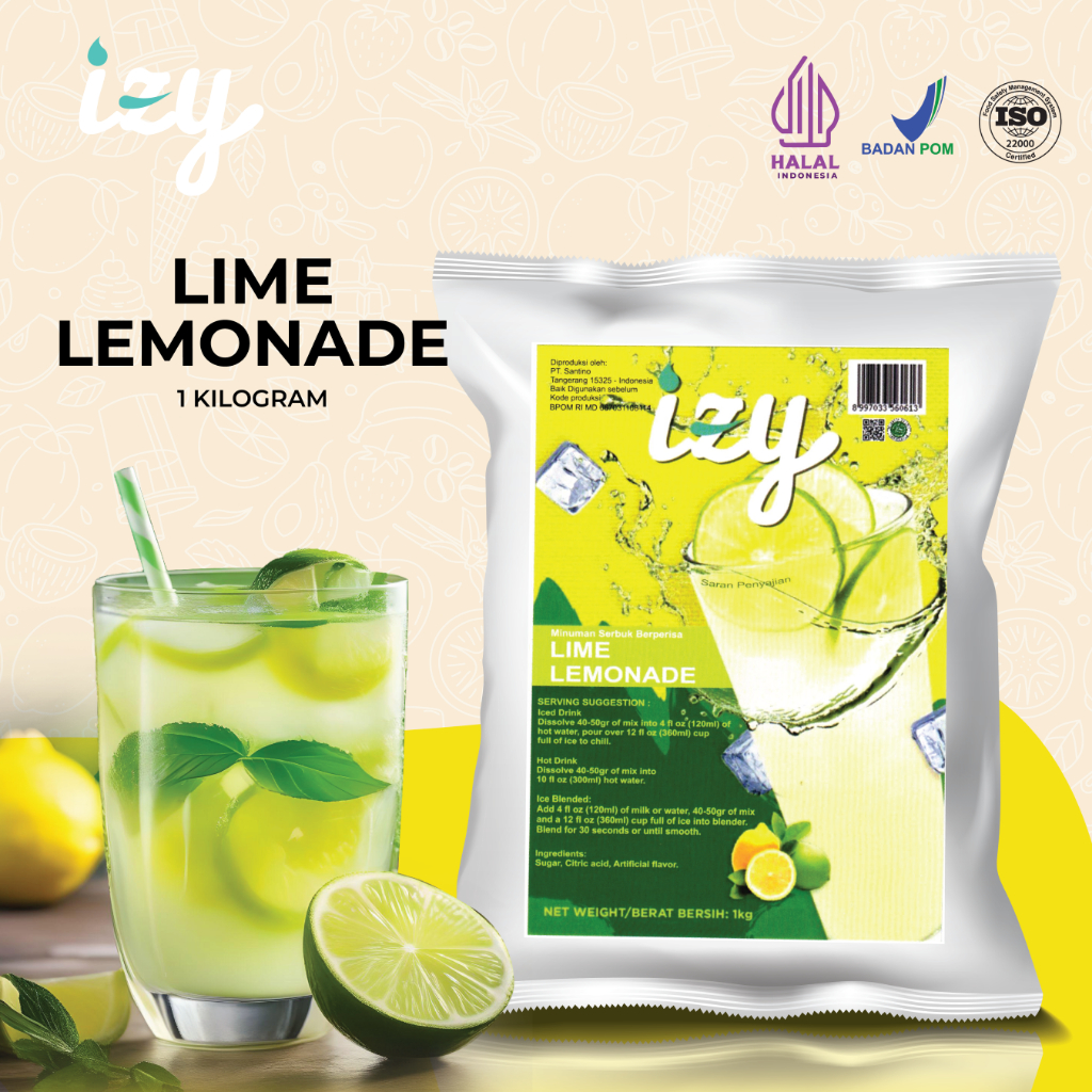 

Izy Powder Drink Lime Lemonade - Bubuk Minuman Lemon Jeruk Nipis 1 Kg