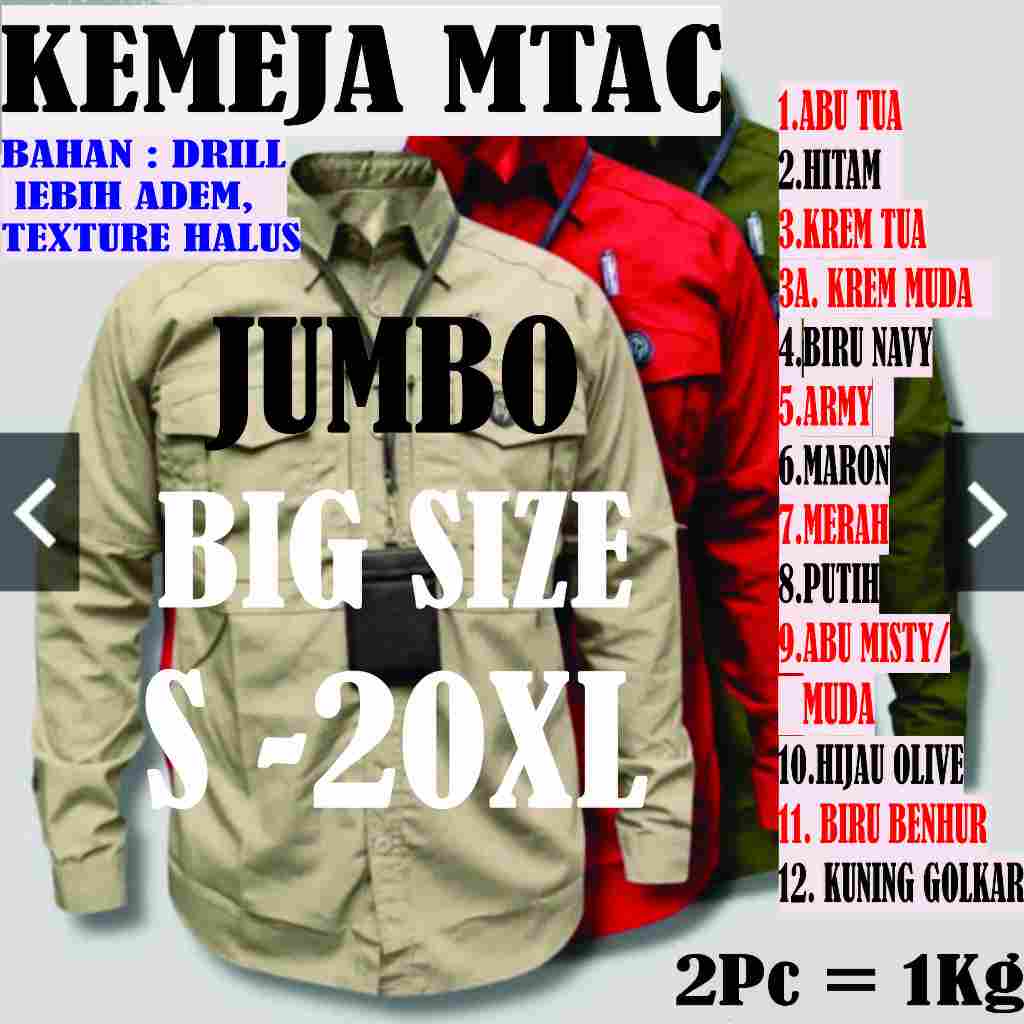 Kemeja Baju Tactical Taktikal MTAC M-TAC M TAC Tangan Lengan Panjang PDL PDH PNS Reskrim Lapangan Ke