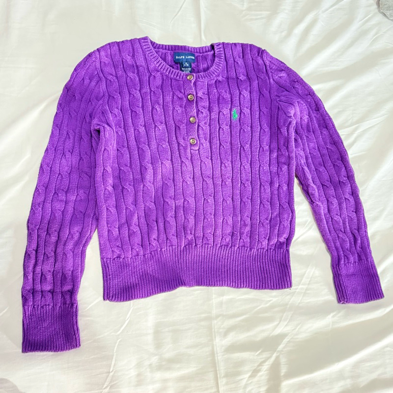 Polo Ralph Lauren Sweater Cable Kepang Purple Preloved