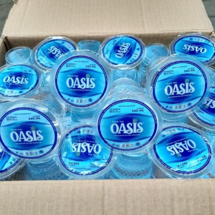 

Dijual OASIS GELAS AIR MINERAL KEMASAN GELAS 24 ML ISI 48 CUP Y59