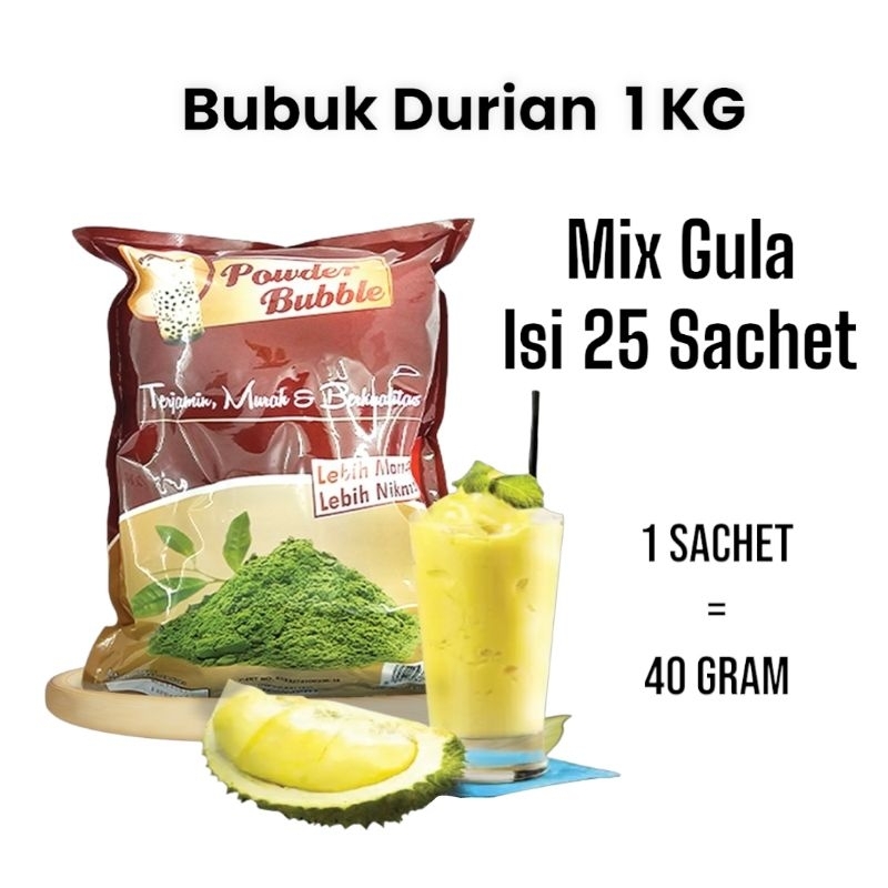 

Powder DURIAN - Bubuk Minuman Duren 1 KG - BLAST ( Creamer + Gula ) 25 Sachet