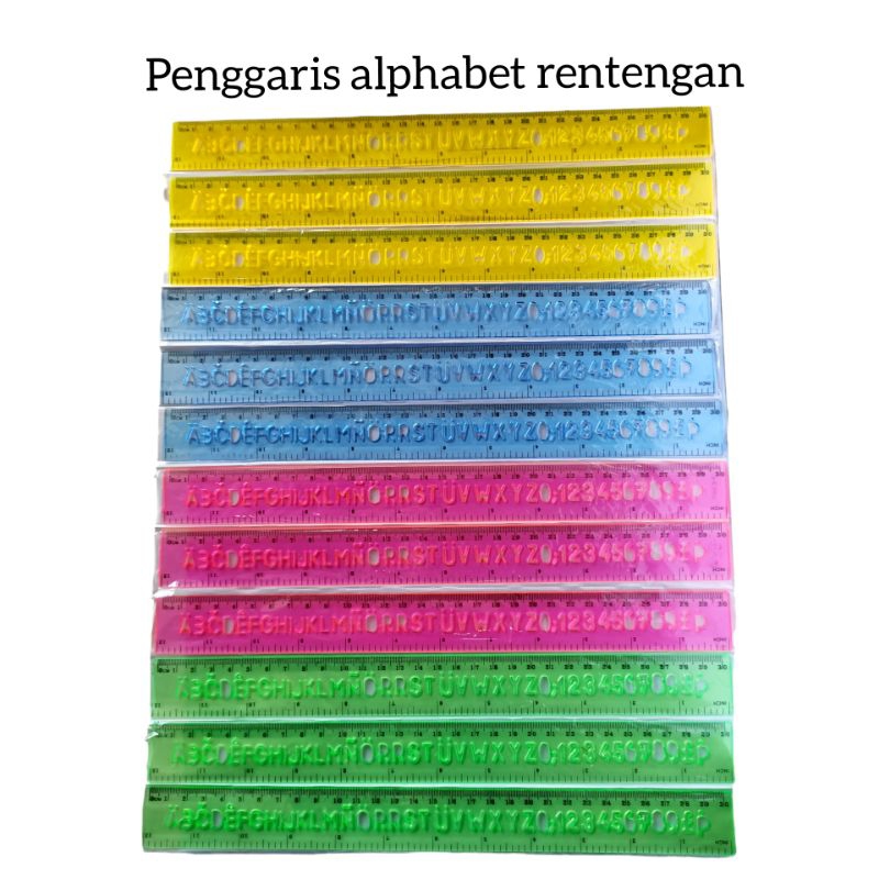 

Garisan alphabet 30cm / penggaris plastik ABC 30cm