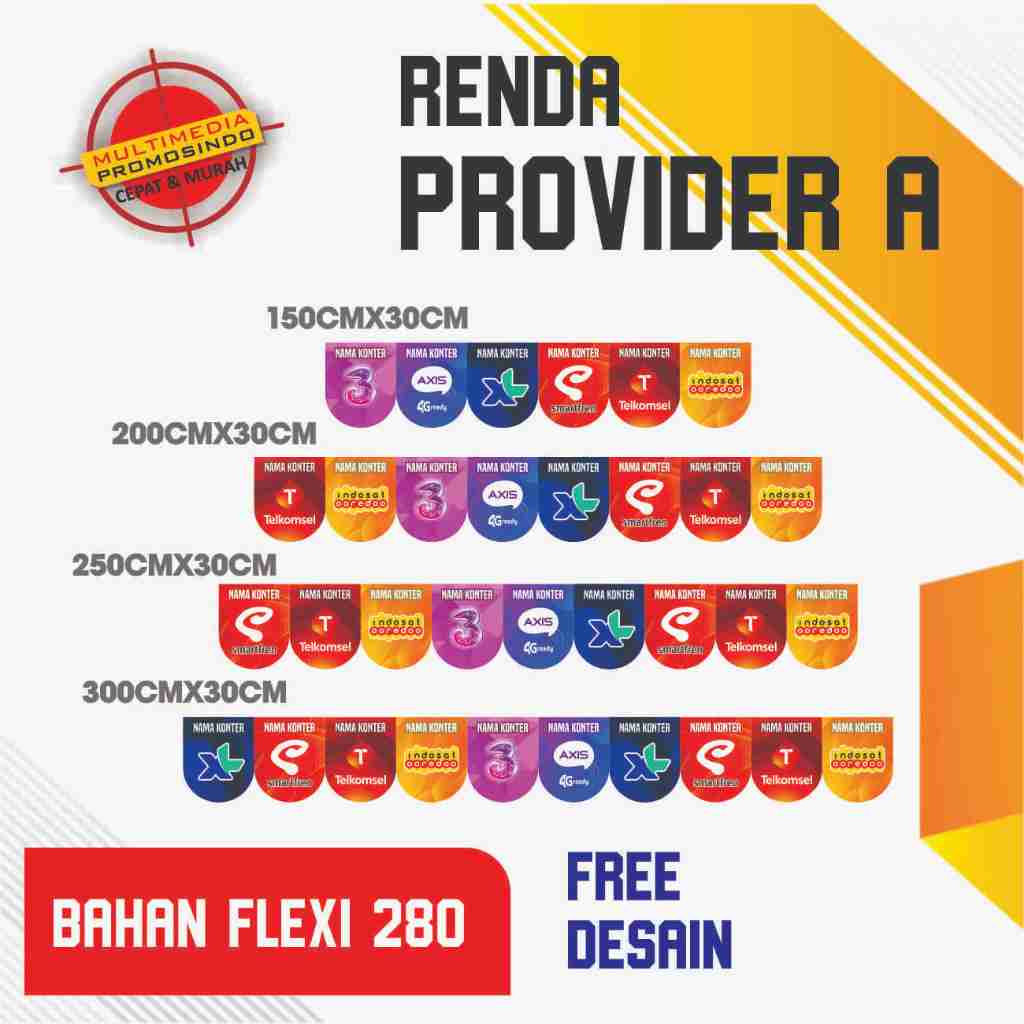 Banner Hiasan Konter / Renda Konter Bulat / Spanduk Konter / Flag Banner / Spanduk Konter