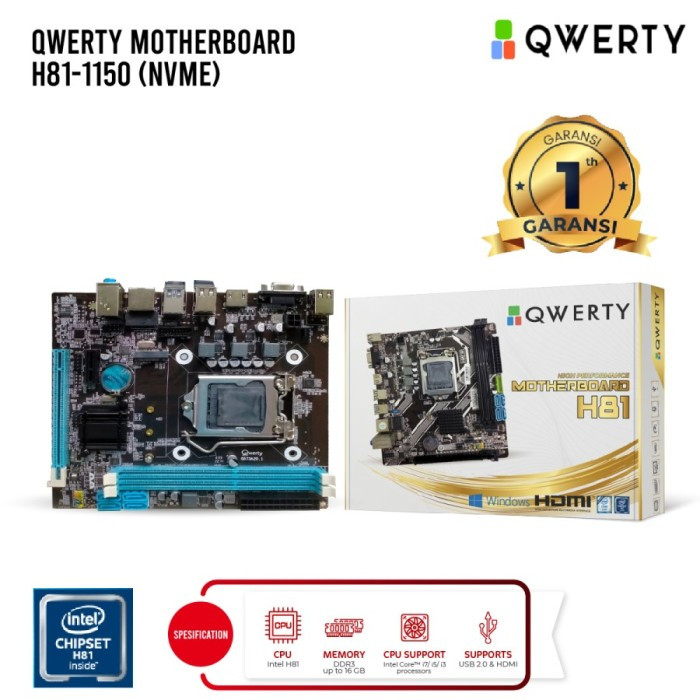 MOTHERBOARD QWERTY H81 LGA1150
