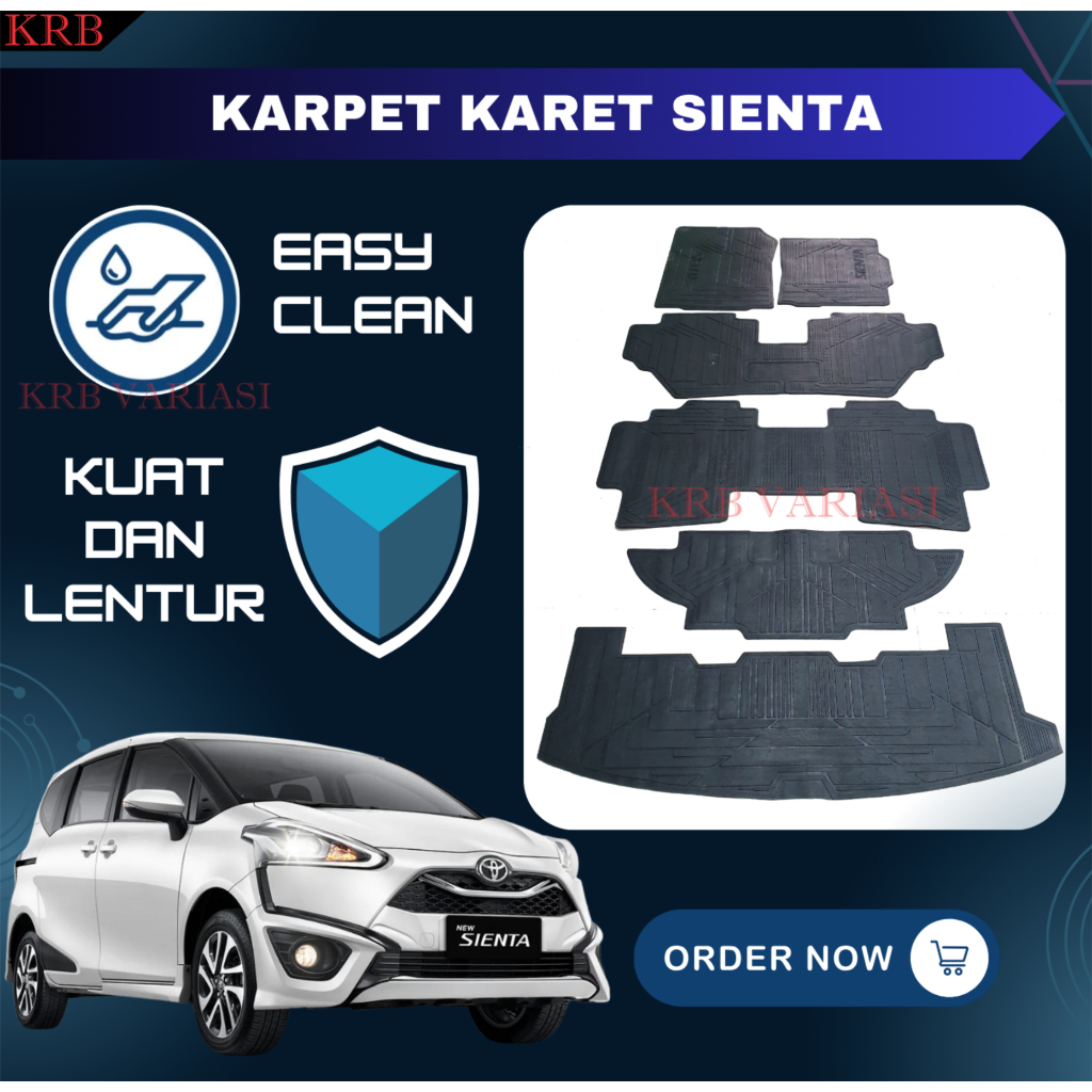 Karpet Karet Lantai Mobil Toyota Sienta 1 Set Fullset Karpet Sienta
