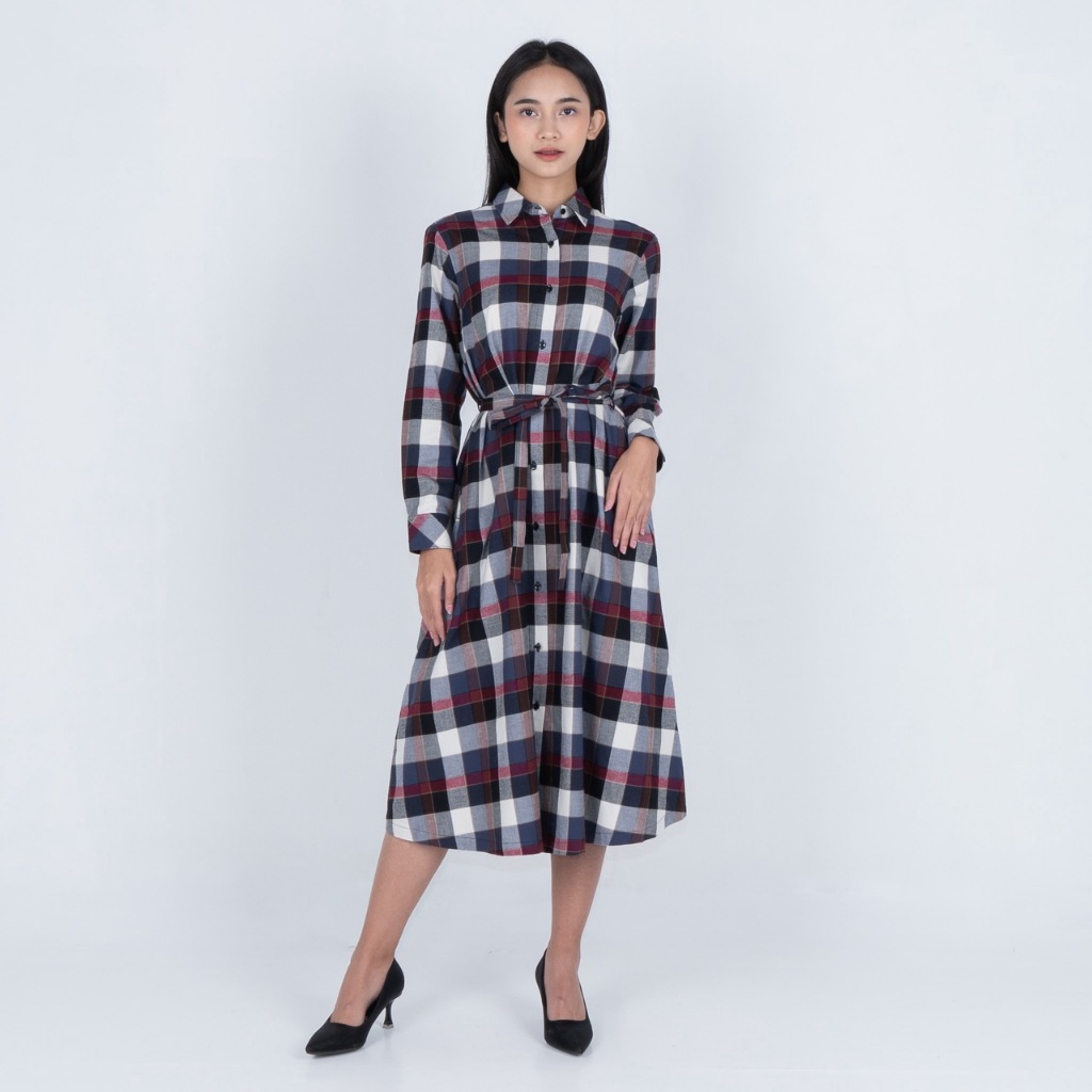 Benhill Dress Tunik Flannel A Line Kotak Maroon A520-31G1J