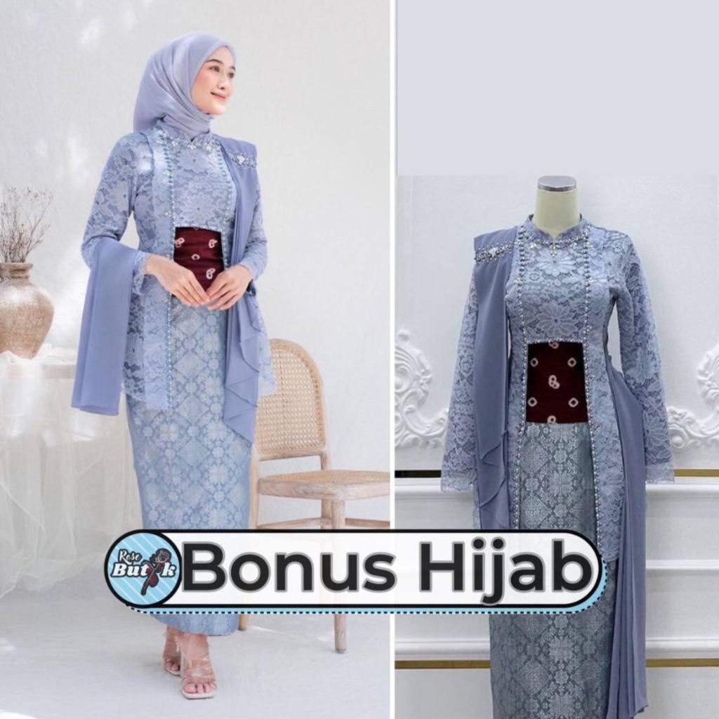 Set Kebaya Kebaya Kutubaru Laksmi Series Kebaya Wisuda Lamaran Tunangan Set Tunik Batik Baju Couple 