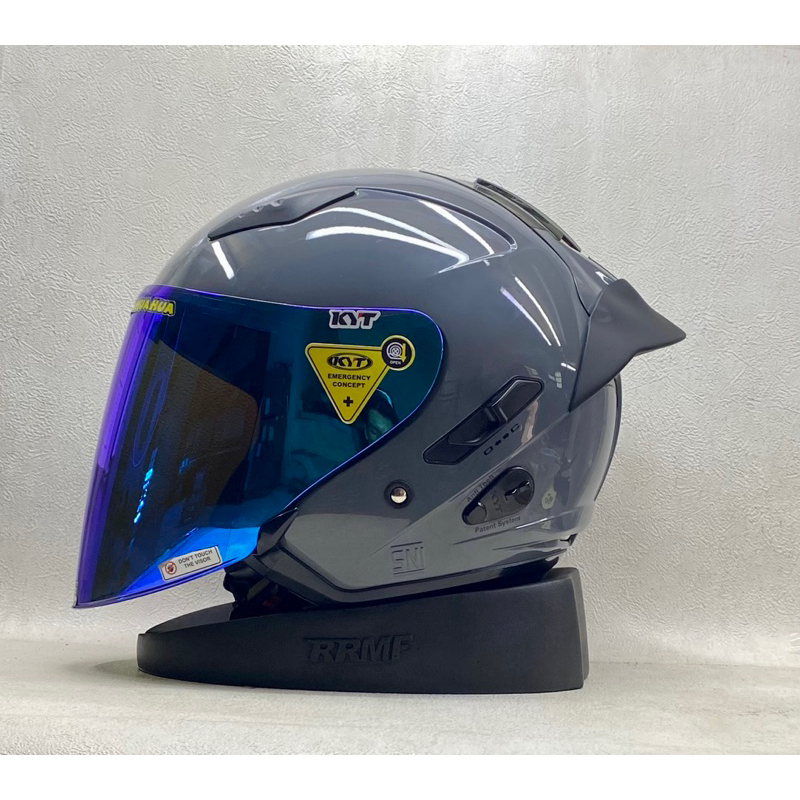 KYT Galaxy Slide Flat R Solid Gorilla Grey Glossy || Paket Ganteng Visor Iridium