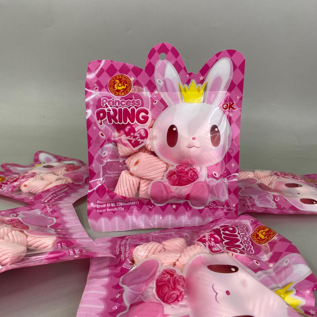 

Marshmallow Strawberry Jelly Filled Princess Pring 22gr / 1pcs