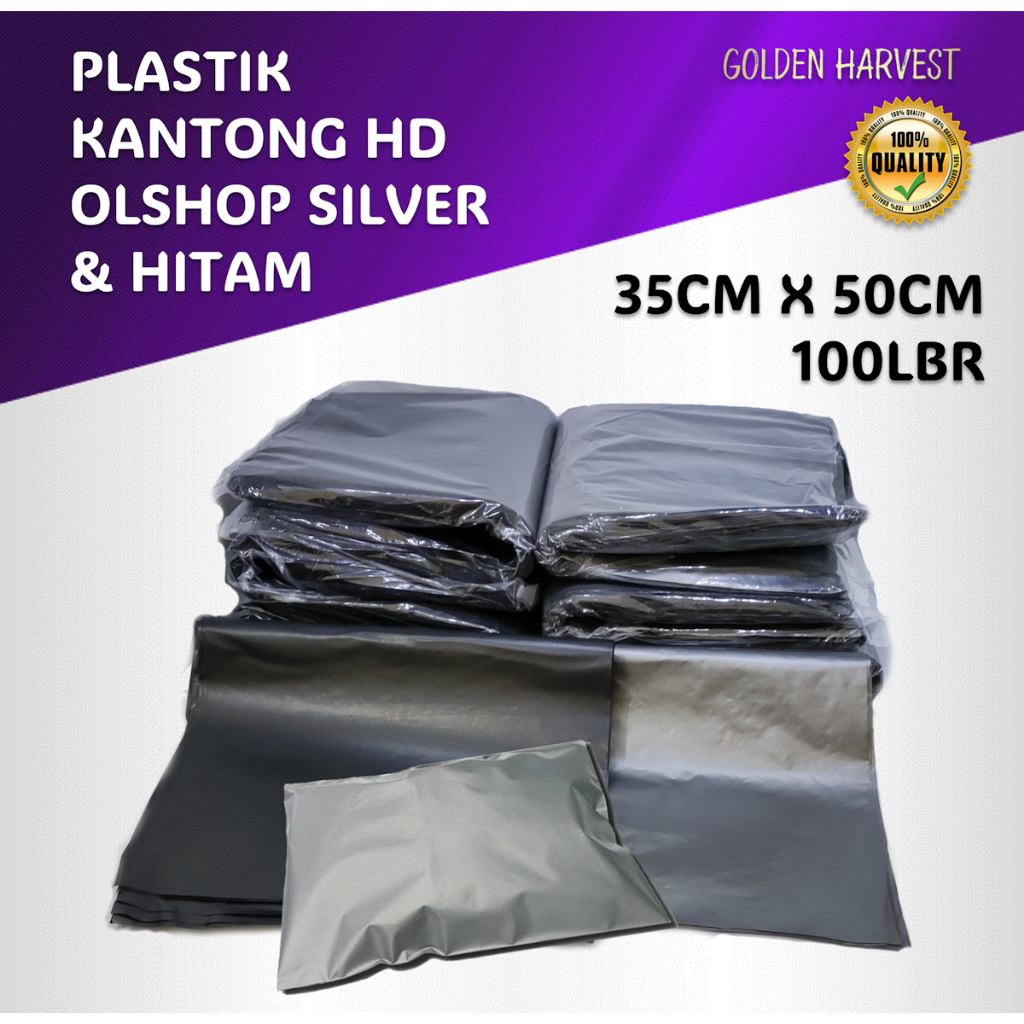 

kantong packing hd 35 x 50 olshop silver hitam