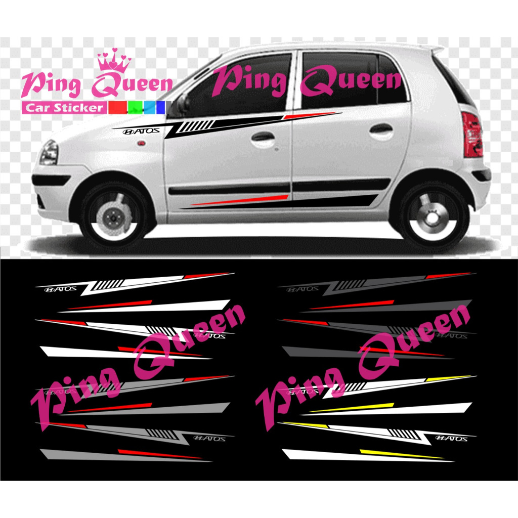 Sticker stiker mobil atoz cutting sticker mobil hyundai atoz 2sisi