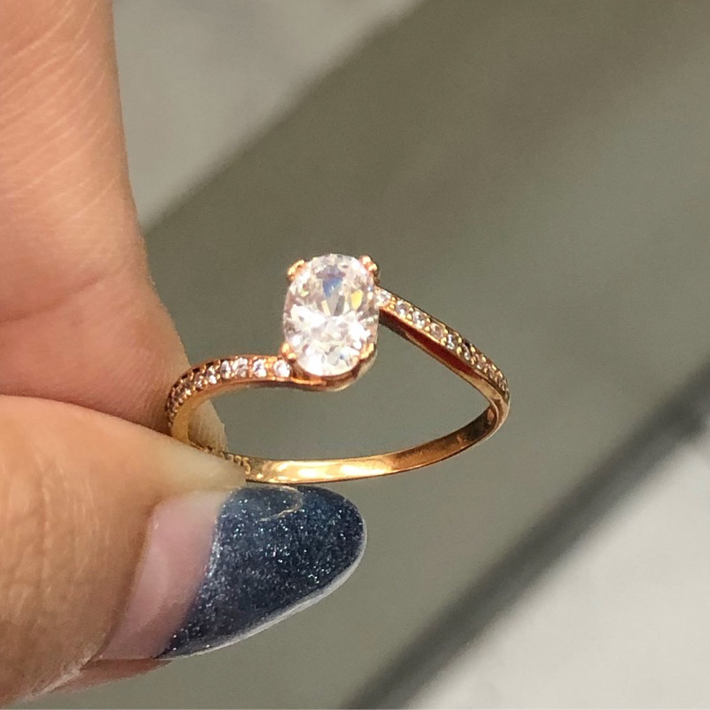 CL1B- CINCIN SOLITAIRE OVAL 1.47GR KADAR 375 UKURAN 16