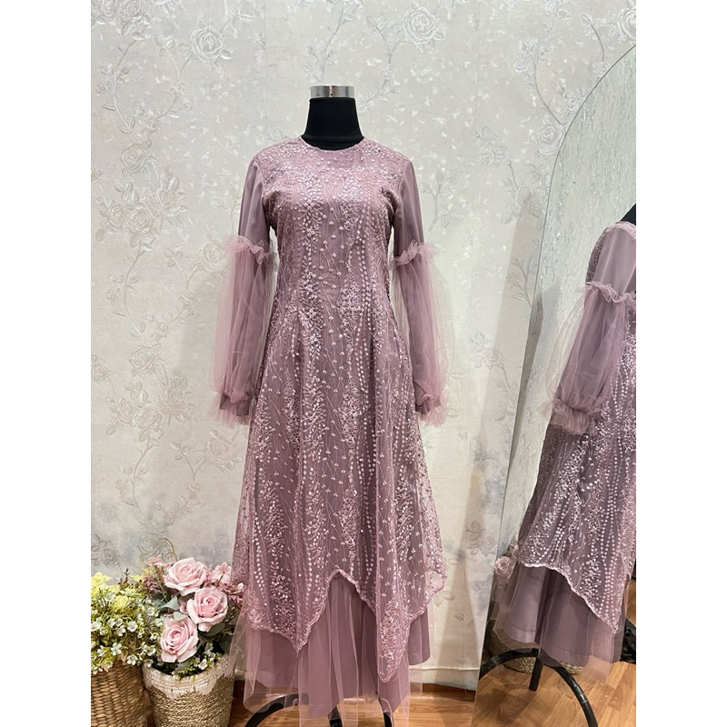 Dress kondangan cantik | MILEA DRESS | gaun muslimah |SALE