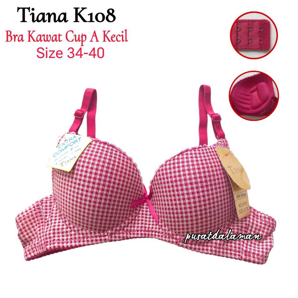 TIANA K 108/ BRA KAWAT MOTIF KOTAK BUSA TEBALCUP A KAIT 2
