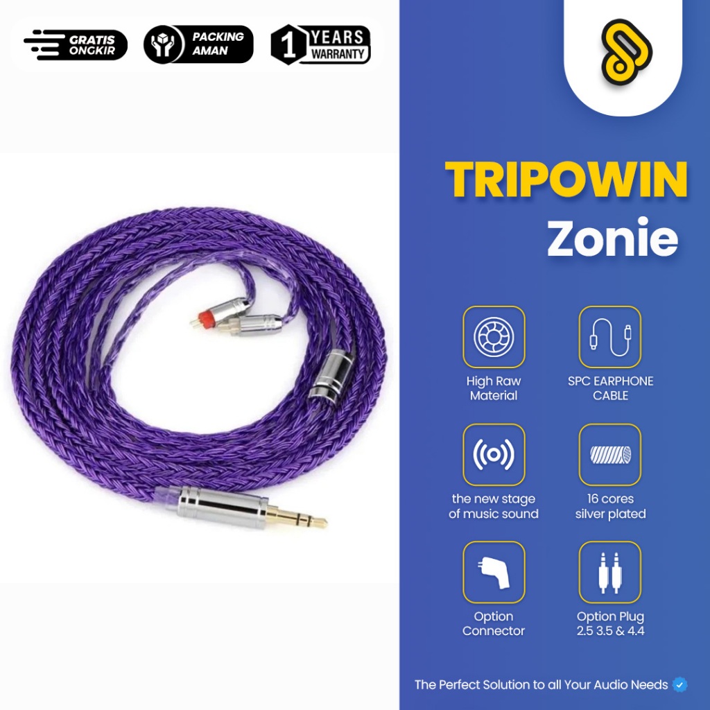 TRIPOWIN ZONIE 16-core Silver-plated Copper Upgrade Cable/Kabel IEM