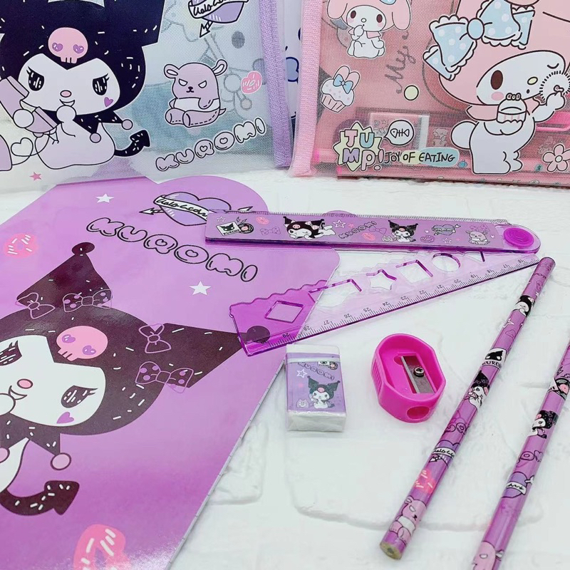 

stationary set sanrio ATK015 tempat pen penggaris pensil buku kuromi cinnamoroll melody pompompurin