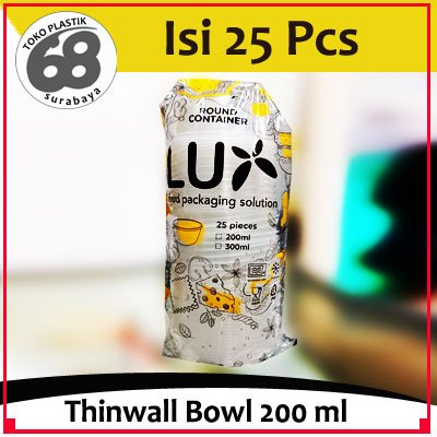 Thinwall 200 ML Bowl Merk LUX 25 Pcs