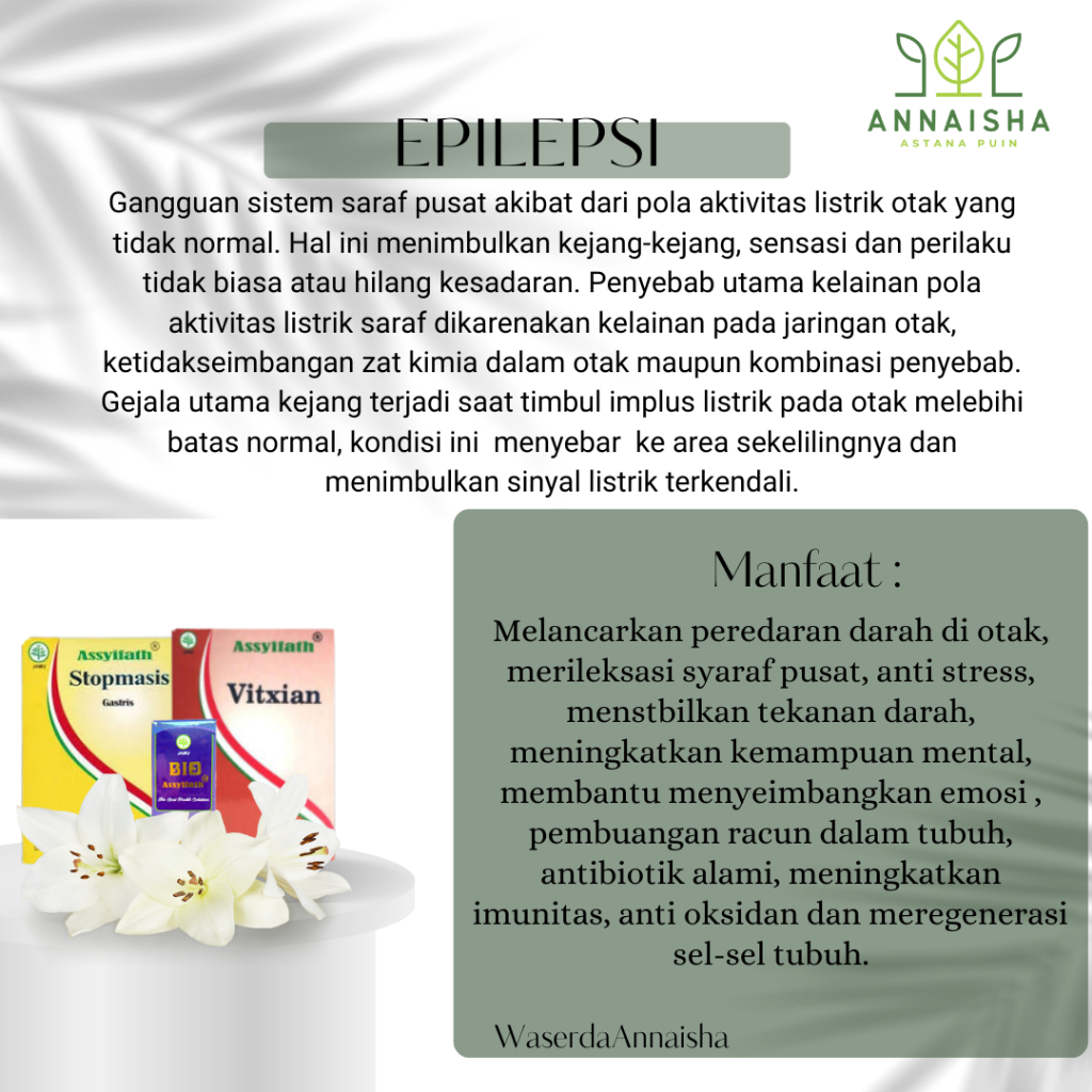 HERBAL EPILEPSI - EPILEPSI - OBAT EPILEPSI - ASSYIFATH PAKET