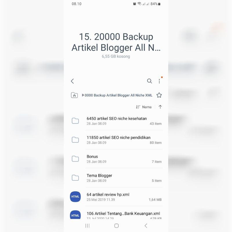15. 20000 Backup Artikel Blogger All Niche XML