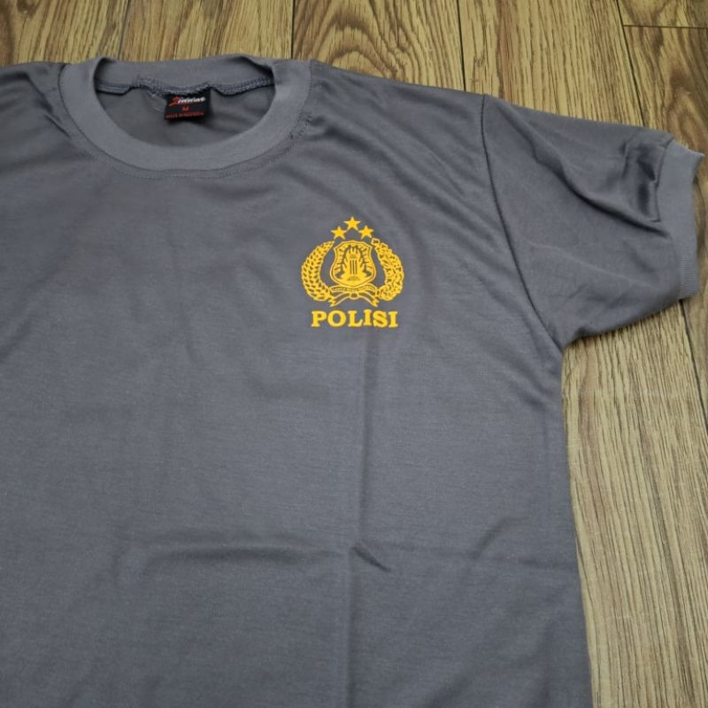Kaos Coklat Polisi / Kaos Pendek Polisi / Kaos Pendidikan Polisi