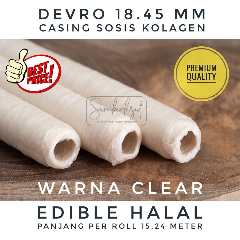 

ART R67P 1845 mm CLEAR Casing Kulit Selongsong Sosis Kolagen Collagen Colagen Edible Halal Food Grade
