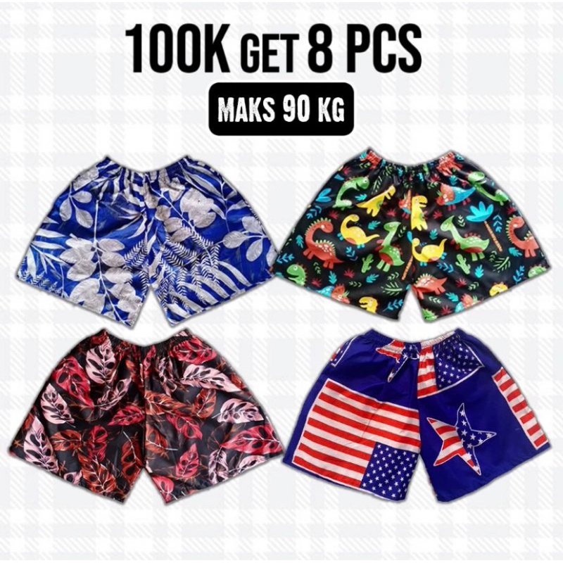 CELANA BOXER PRIA WANITA JUMBO CELANA KOLOR SANTAI KATUN