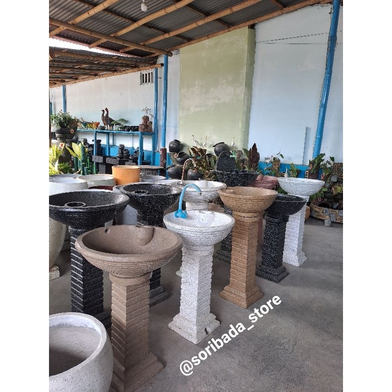 Wastafel Batu Alam | Wastafel Cafe | Wastafel Unik | Wastafel Berdiri | Wastafel Estetik HARGA BELUM