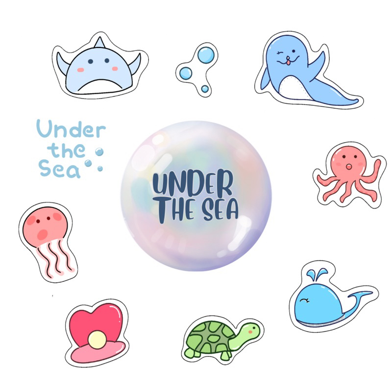 

Stiker Lucu Anti Air Bahan Vynil - UNDER THE SEA