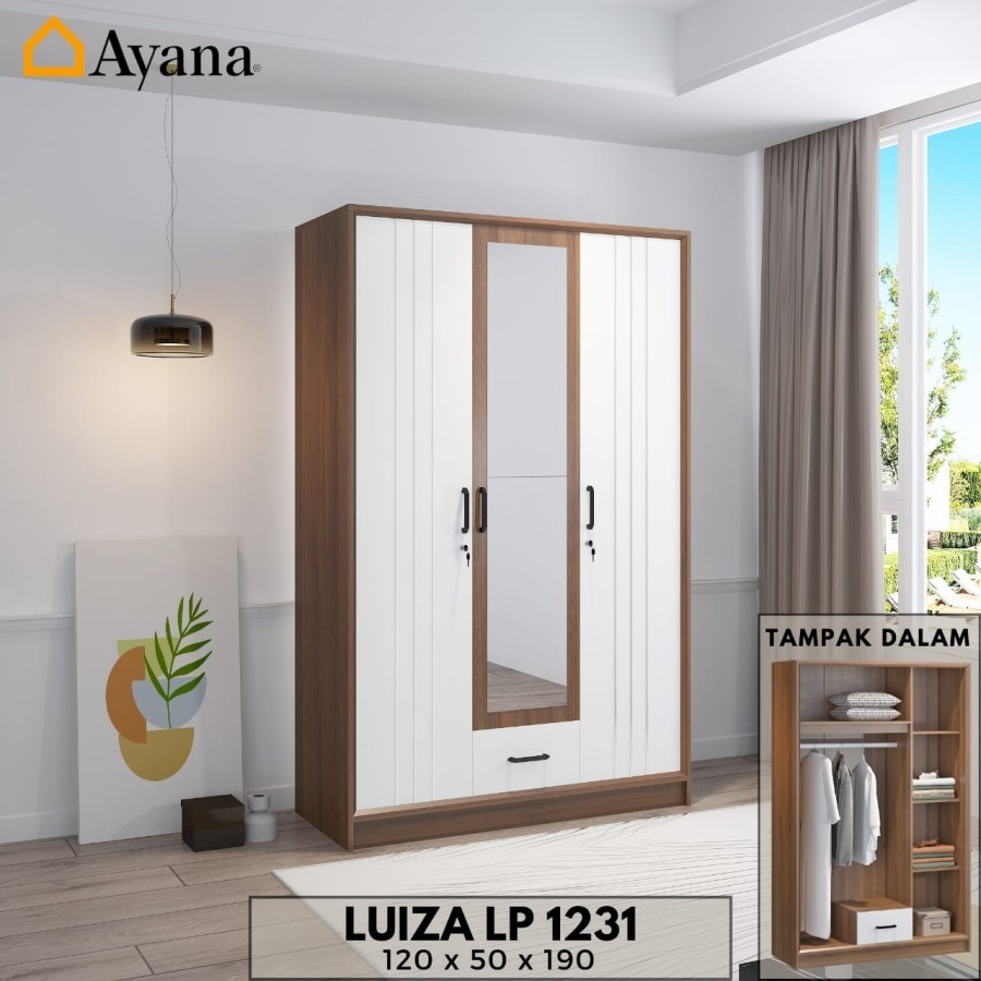 Lemari Baju 3 pintu Lemari pakaian kaca 3 pintu